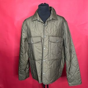 Express Green Puffer Button Up Jacket Size XL
